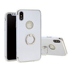 Husa Apple iPhone X, Elegance Luxury 3in1 Ring Argintiu