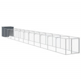 Cusca caine cu tarc antracit 110x1221x110 cm otel galvanizat GartenMobel Dekor, vidaXL