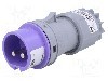 Conector alimentare AC, IEC 60309, IP44, 16A, 24V AC, 2 pini, PCE - 062V