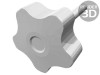 Buton de reglare negru &Oslash;50mm filet M8