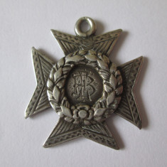 Rara! Medalie argint cu monograma personalizata scoala cercetasi St.Johns 1891