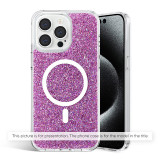 Cumpara ieftin Husa pentru iPhone 14 Plus / 15 Plus, Techsuit Sparkly Glitter MagSafe, Magenta