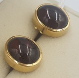 Superbi cercei vintage art deco din aur de 18 k si carneol, 18k