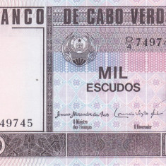 Bancnota Capul Verde 1.000 Escudos 1977 - P56 UNC