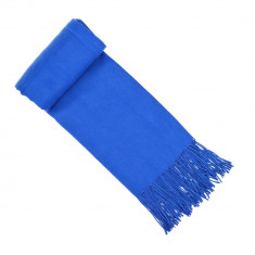 Fular elegant casmir fin, albastru, uni, 202 x 71 cm foto