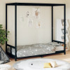 Cadru de pat pentru copii, negru, 80x200 cm, lemn masiv de pin GartenMobel Dekor, vidaXL