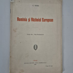 Carte veche 1915 C Stere Romania si razboiul european