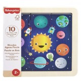 Mini puzzle din lemn, Fisher Price, Cosmos, 9 piese, HXV16