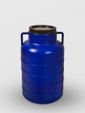 Bidon 60 litri inalt, cu capac prin infiletare si manere, Sterk, Plastic Albastru