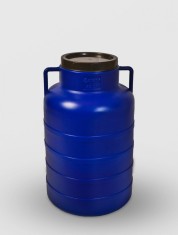 Bidon 60 litri inalt, cu capac prin infiletare si manere, Sterk, Plastic Albastru