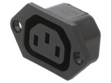 Conector alimentare AC soclu mamă 10A 250VAC IEC 60320 IP30