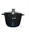 Oala antiaderenta cu capac sticla 24cm negru 6 l Handy KitchenServ