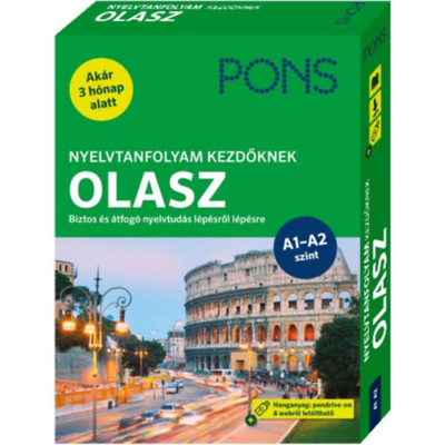 PONS Nyelvtanfolyam kezdőknek - Olasz (k&amp;ouml;nyv+pendrive+online) - Biztos &amp;eacute;s &amp;aacute;tfog&amp;oacute; nyelvtud&amp;aacute;s l&amp;eacute;p&amp;eacute;sről l&amp;eacute;p&amp;eacute;sre - Ak&amp;aacute;r 3 h&amp;oacute;nap alatt - Beatrice Rovere-Fe foto