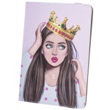 Husa Poliuretan GreenGo Lady&amp;Crown pentru Tableta, 9 - 10 inci, Multicolor