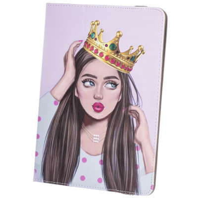 Husa Poliuretan GreenGo Lady&amp;amp;Crown pentru Tableta, 9 - 10 inci, Multicolor foto