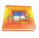 Cumpara ieftin Carnet cartonat Biblioteca scolii portocaliu 10 x 10 cm, 100 foi, 50 dictando