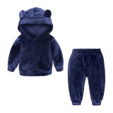 Cumpara ieftin Trening bleumarine din catifea pentru bebelusi (Marime Disponibila: 4 ani)