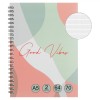 Caiet Dictando Spirală, Good Vibes, A5, 2 Subiecte, 64 File, Multicolor, Oem