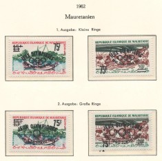 Mauritania 1962 Mi 170/71 overprint I+II MNH - JO de vara Roma si Tokyo