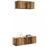 VidaXL Set dulap TV 2 piese montat pe perete lemn vechi lemn prelucrat