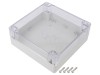 Carcasa universala GAINTA IP68 din policarbonat 160x160x60mm, capac transparent, corp gri deschis