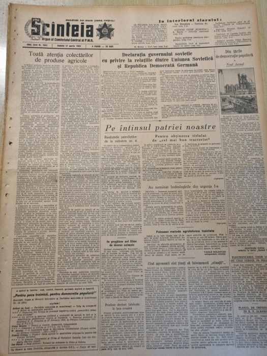 scanteia 27 martie 1954-ploiesti,bacau,oradea,turda,roman,sannicolau mare-arad