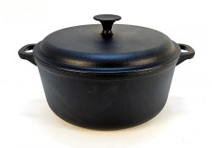 Oala din fonta, turnata, emailata, cu capac, capacitate 3.9 litri, 24 cm, 4.9 kg, gatit profesional, Guison, GRC91522