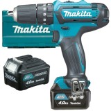 Makita HP333DSME - Masina de gaurit si insurubat cu percutie cu 2 acumulatori Li-Ion 12 V 4 Ah 30 Nm led iluminare valiza plastic