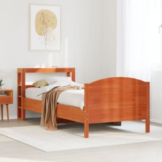 vidaXL Cadru pat fără saltea, maro ceruit, 75x190 cm, lemn masiv pin 3306251