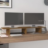 Suport pentru monitor, maro miere, 100x27x15 cm, lemn masiv pin