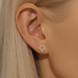Cumpara ieftin Cercei din Argint 925 Placati cu Aur - Trifoi Geometric Sparkle