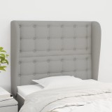 VidaXL Tăblie de pat cu aripioare gri deschis 103x23x118/128 cm textil 3118380