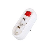 Cumpara ieftin Stecher Fetih, 2 posturi Schuko, cu intrerupator, lungime 135 mm