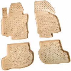 Set de 4 covorase bej cauciuc 3D stil tavita premium pentru Seat Altea, Altea XL 2004-2015