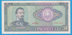 (5) BANCNOTA ROMANIA - 50 LEI 1966 RSR, PORTRET A.I. CUZA, STARE FOARTE BUNA foto