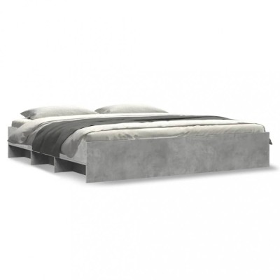 vidaXL Cadru de pat fără saltea Gri Beton 180x200cm Lemn prelucrat 3295635 foto