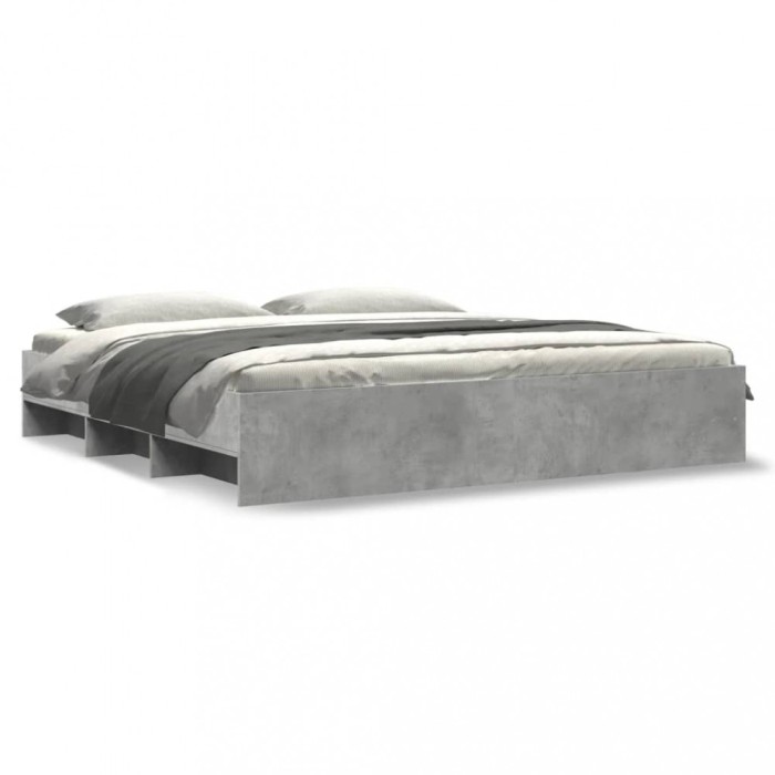 vidaXL Cadru de pat fără saltea Gri Beton 180x200cm Lemn prelucrat 3295635