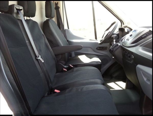 2+1 Huse Scaune pentru FORD TRANSIT 2013+ Microbuze Negru Eco Piele Personalizat