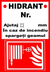 Semn pentru hidrant foto
