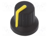 Buton rotativ CLIFF cu indicator, gumă, plastic &Oslash;6mm &Oslash;16x15,1mm