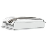 Gossi cadru de pat cu lumini led, alb, 180x200 cm, lemn prelucrat