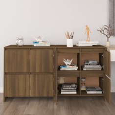 vidaXL Servante, 2 buc., stejar maro, 70x41x75 cm, lemn prelucrat
