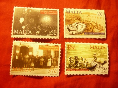 Serie Malta 1997 - 100 Ani Victoria - Constitutia , 4 valori foto