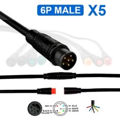 Conectori impermeabili 8 mm 6 pini tata pachet de 5 unități