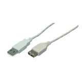 CABLU USB LOGILINK prelungitor, USB 2.0 (T) la USB 2.0 (M), 3m, gri, &quot;CU0011&quot; (timbru verde 0.18 lei)