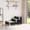 Strat &icirc;nălțat cu 3 niveluri, negru, 120x80 cm, lemn masiv pin