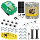Pachet Gard Electric Solar 1000m, 4.5J AgroElectro, Animale Sălbatice, Fir Inclus, Izolatori, Conectori, &Icirc;mpăm&acirc;ntare, M&acirc;ner Poartă
