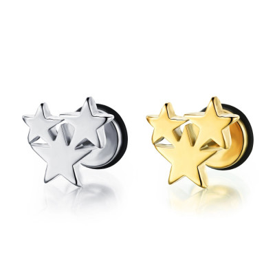 Dop fals pentru ureche, din oțel &amp;ndash; stele articulate, diferite modele - Culoare: Auriu foto