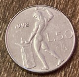 C50 - Moneda foarte veche - Italia - 50 lire - 1992