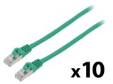 Patch cord F/UTP 6 litat CCA PVC verde 0,25m 26AWG